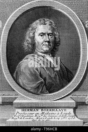 Herman Boerhaave (Dezember 31, 1668 - September 23, 1738) war ein niederländischer Botaniker, Chemiker, Humanist und Arzt, gilt als der Begründer der klinischen Lehre und der modernen akademischen Krankenhaus. Alle Fürsten Europas sandte ihn Schüler, die in diesem geschickten Professor gefunden nicht nur ein unermüdlicher Lehrer, sondern ein liebevoller Guardian. Im Jahre 1714, als er zum Rektor der Universität ernannt und in dieser Eigenschaft eingeführt, das moderne System der klinischen Unterweisung. Stockfoto