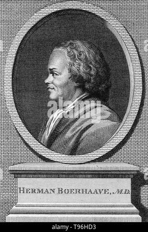 Herman Boerhaave (Dezember 31, 1668 - September 23, 1738) war ein niederländischer Botaniker, Chemiker, Humanist und Arzt, gilt als der Begründer der klinischen Lehre und der modernen akademischen Krankenhaus. Alle Fürsten Europas sandte ihn Schüler, die in diesem geschickten Professor gefunden nicht nur ein unermüdlicher Lehrer, sondern ein liebevoller Guardian. Im Jahre 1714, als er zum Rektor der Universität ernannt und in dieser Eigenschaft eingeführt, das moderne System der klinischen Unterweisung. Stockfoto