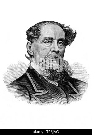 Charles John Huffam Dickens (Februar 7, 1812 - Juni 9, 1870) war ein englischer Schriftsteller und Gesellschaftskritiker. Er schuf einige der denkwürdigsten fiktionale Charaktere der Welt und gilt als der größte Schriftsteller der Viktorianischen Zeit angesehen. Dickens war der literarischen Koloss von seinem Alter und seinen Werken hatte einen beispiellosen Ruhm. Seine 1843 Novella, A Christmas Carol, ist einer der einflussreichsten Werke, das je geschrieben wurde, und es bleibt populär und setzt die Anpassungen in jedem künstlerischen Genre zu begeistern. Stockfoto