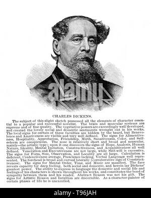 Charles John Huffam Dickens (Februar 7, 1812 - Juni 9, 1870) war ein englischer Schriftsteller und Gesellschaftskritiker. Er schuf einige der denkwürdigsten fiktionale Charaktere der Welt und gilt als der größte Schriftsteller der Viktorianischen Zeit angesehen. Dickens war der literarischen Koloss von seinem Alter und seinen Werken hatte einen beispiellosen Ruhm. Seine 1843 Novella, A Christmas Carol, ist einer der einflussreichsten Werke, das je geschrieben wurde, und es bleibt populär und setzt die Anpassungen in jedem künstlerischen Genre zu begeistern. Stockfoto