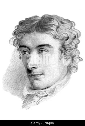 John Keats (31. Oktober 1795 - 23. Februar 1821) war ein englischer Dichter der Romantik. Er war einer der wichtigsten Figuren der zweiten Generation der romantischen Dichter, zusammen mit Lord Byron und Percy Bysshe Shelley, trotz seiner Werke, die in der Publikation nur für vier Jahre vor seinem Tod von der Tuberkulose im Alter von 25 Jahren. Stockfoto