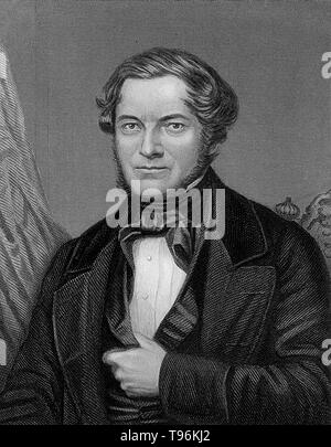 Eberhard Robert Wilhelm Bunsen (März 30, 1811 - 16 Augus 1899) war ein deutscher Chemiker. Er untersuchten Emissionsspektren von beheizten Elementen und entdeckten Cäsium (1860) und Rubidium (1861) mit dem Physiker Gustav Kirchhoff. Bunsen entwickelte mehrere Gas-analytischen Methoden, war ein Pionier in der Photochemie und frühen Arbeiten im Bereich der organoarsenic Chemie. Stockfoto