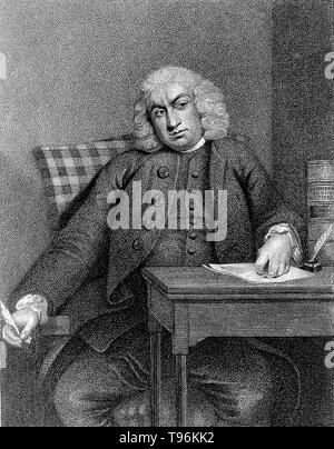 Samuel Johnson (September 18, 1709 - Dezember 13, 1784), die oft als Dr. Johnson, ein englischer Autor war, dauerhafte Beiträge zur Englischen Literatur als Dichter, Essayist, Moralist, Literaturkritiker, Biograph, Editor und Lexikograph gemacht. Johnson war ein frommer Anglikanischen und engagierte Tory. Er ist der Gegenstand von James Boswell's Leben von Samuel Johnson. Stockfoto