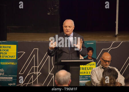 Frankreich: Konferenz für französische Europäer UPR mit Kandidaten François Asselineau Stockfoto