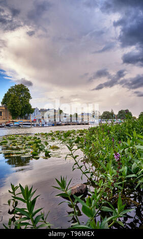 Hafen und Altstadt am Schweriner See. Deutschland Stockfoto