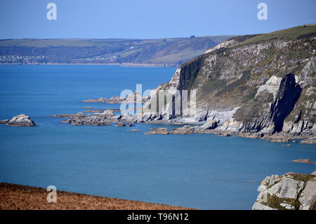 South Devon Blauwasser Arymer Cove Stockfoto