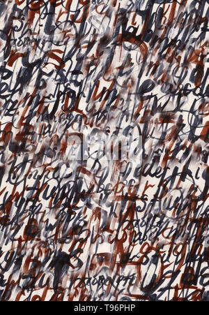 Abstract hand drawn seamless pattern with letters, digital mixed media artwork for textiles, packaging, greeting cards, scrapbooking. Background with  Stockfoto