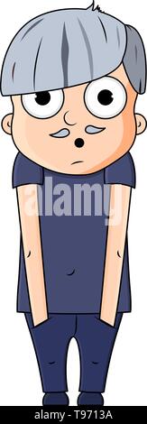 Cute cartoon junge grossvater mit Überraschung Emotionen. Vector Illustration Stock Vektor