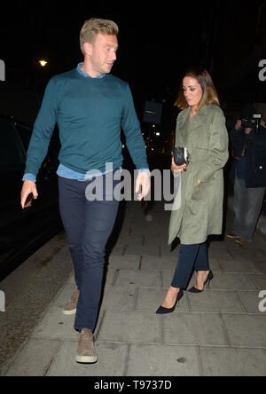 Abfahrten von Restaurant 34 Mayfair in Grosvenor Square, London. Mit: Natalie Pinkham Wo: London, Vereinigtes Königreich, wenn: 15 Apr 2019 Credit: WENN.com Stockfoto