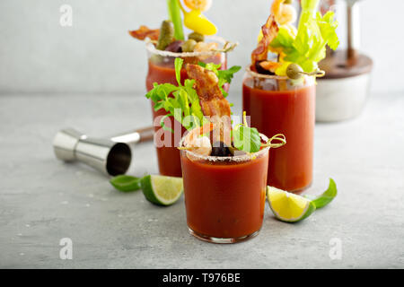 Würziger Speck Bloody Mary Stockfoto