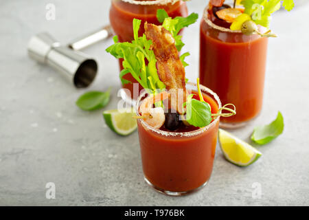 Würziger Speck Bloody Mary Stockfoto