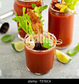 Würziger Speck Bloody Mary Stockfoto