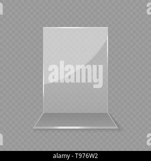 Acrylglas Tabelle Karte anzeigen isoliert Stock Vektor