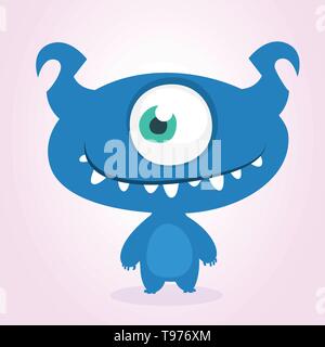 Lustige cartoon Einäugigen alien. Vector Illustration von Alien monster Charakter. Design für Print, Aufkleber oder cgildren Buch Stock Vektor