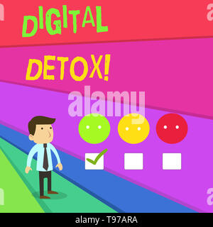 Handschrift Text schreiben Digital Detox. Konzeptionelle Foto Zeit während einer Demonstration stoppt die Verwendung von Minianwendungen Stockfoto