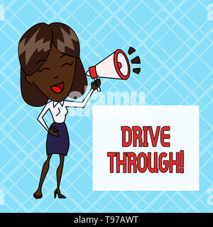 Konzeptionelle Handschrift mit Antrieb durch. Begriff Sinne Ort wo Sie erhalten, Art der Dienstleistung von der Fahrt durch es kann Stockfoto