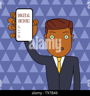 Handschrift Text schreiben Digital Detox. Konzeptionelle Foto Zeit während einer Demonstration stoppt die Verwendung von Minianwendungen Stockfoto