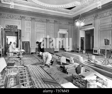 Nordosten Blick auf die staatlichen Speisesaal während der Renovierung des weißen Hauses, 23.01.1952 Stockfoto