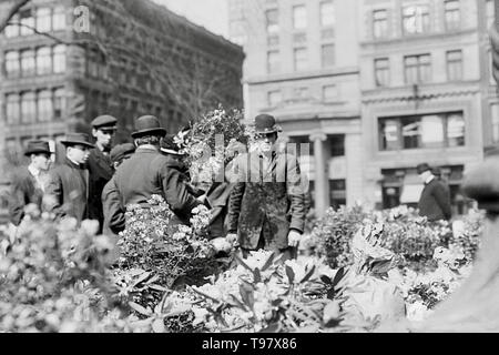 Ostern Blumenmarkt, Union Square, New York 1900. Stockfoto