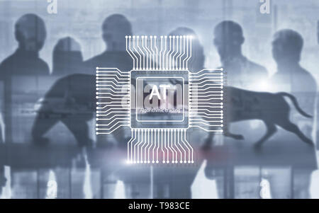 Der algorithmische Handel. Investitionen und Handel Konzept. Bulle und Bär Hintergrund Stockfoto