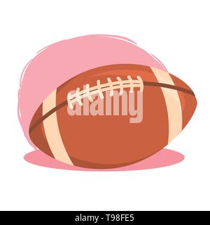 American Football Rugby Ball isoliert auf rosa Hintergrund Vector Illustration Stock Vektor
