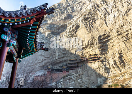 Die berühmten hängenden Kloster in der Nähe von Datong, Provinz Shanxi, China Stockfoto