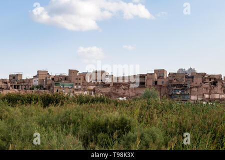 Aug 2017, Kashgar, Xinjiang, China: armenviertel am Rande von Kashgar Altstadt, eine wichtige touristische Ort entlang der Seidenstraße und eines der benachrichtigen Stockfoto