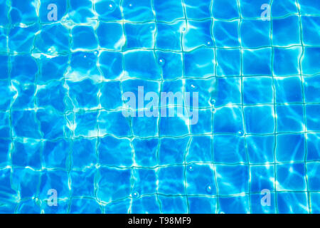 Ansicht von oben Pool blau gerippt Wasser abstrakt Hintergrund Stockfoto