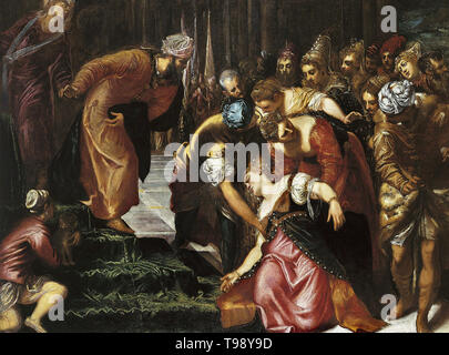 Tintoretto - Esther vor ahasveros 1548 Stockfoto