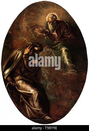 Tintoretto - der ewige Vater erscheint Mose 1578 Stockfoto