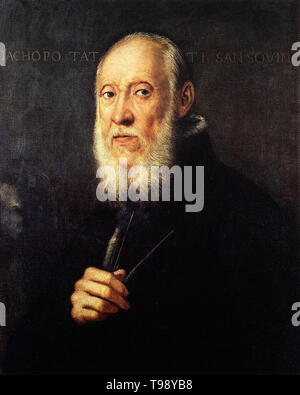 Tintoretto - Porträt Jacopo Sansovino 1571 Stockfoto