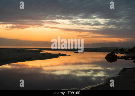 Sonnenuntergang am Western Cape, Südafrika Stockfoto