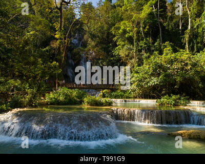 Kuang Si Wasserfälle, Luang Prabang, Laos Stockfoto