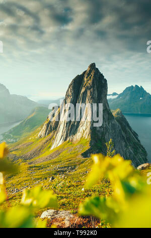 Segla Berg, Oyfjord, Mefjord, Senja, Norwegen Stockfoto