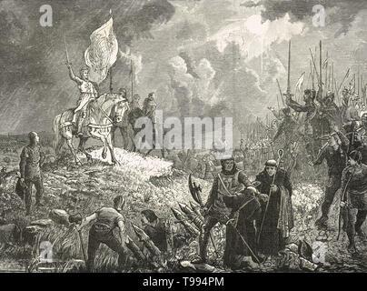 Robert the Bruce seine Truppen Adressierung, Schlacht von Bannockburn, 24. Juni 1314 Stockfoto