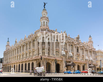 Das Gran Teatro de La Habana Alicia Alonso, Galizisch, kubanische Nationalballett home, Paseo del Prado, Havanna, Kuba Stockfoto