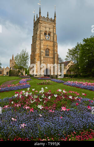 Glockenturm im Abbey Park, Evesham, Distrikt Wychavon, Worcestershire, Südengland, Großbritannien Stockfoto