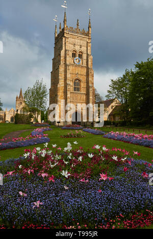 Glockenturm im Abbey Park, Evesham, Distrikt Wychavon, Worcestershire, Südengland, Großbritannien Stockfoto