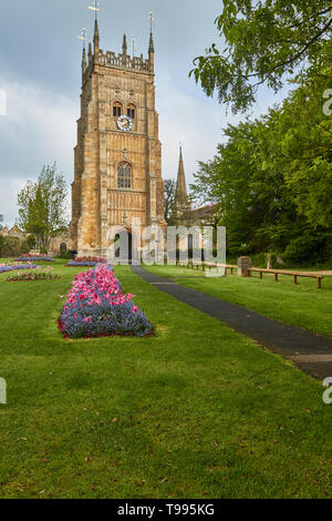 Glockenturm im Abbey Park, Evesham, Distrikt Wychavon, Worcestershire, Südengland, Großbritannien Stockfoto