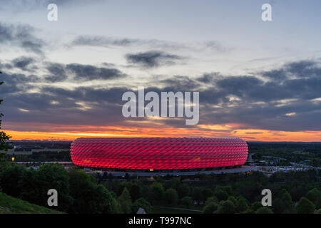 Arena in München von schönen Sonnenuntergang Stockfoto