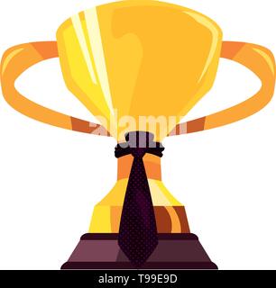 Trophäe mit Krawatte happy Vatertag Vector Illustration Stock Vektor