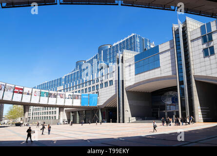 Esplanade Solidarnosc 1980, EU-Parlament Gebäude, Gebäude des Europäischen Parlaments, Altiero-Spinelli-Gebäude, Brüssel Belgien Eu Europa Stockfoto