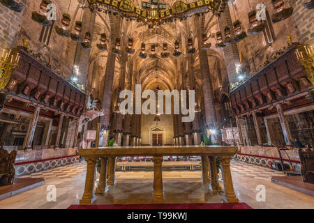 Mallorca, Spanien - Oktober 29, 2018: in Palma de Mallorca Kathedrale (La Seu) Stockfoto