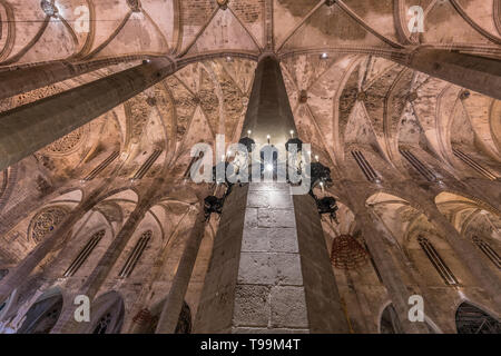 Mallorca, Spanien - Oktober 29, 2018: in Palma de Mallorca Kathedrale (La Seu) Stockfoto