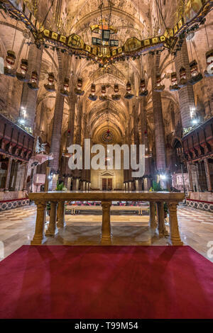 Mallorca, Spanien - Oktober 29, 2018: in Palma de Mallorca Kathedrale (La Seu) Stockfoto