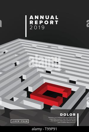 Moderne Vektor Zusammenfassung Broschüre, einen Bericht oder Flyer Design vorlage mit Irrgarten / Labyrinth Stock Vektor