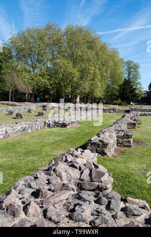 Ruinen der Abtei im Abbey Park in Leicester, Leicestershire England Großbritannien Stockfoto