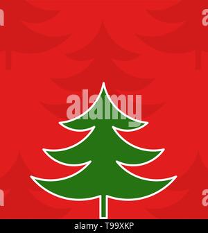 Weihnachtsbaum auf rotem Hintergrund illustration Stock Vektor