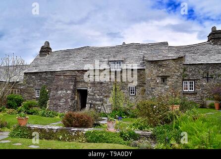 Tintagel Old Post Office Cottage Garden Stockfoto