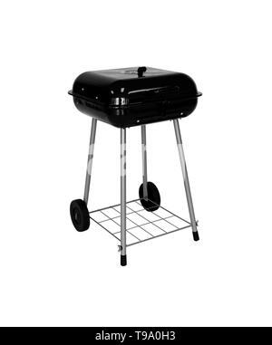 Edelstahl heavy duty outdoor Grillen auf weißem Hintergrund Stockfoto